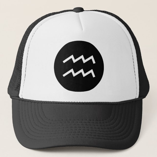 Aquarius Symbol Trucker Hat (Front)