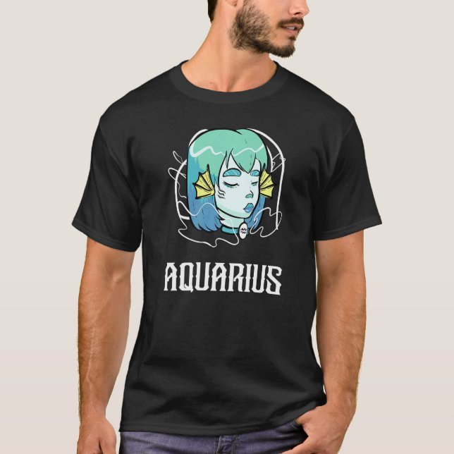 Aquarius Tarot Zodiac Sign Pastel Goth Horoscope O T-Shirt (Front)