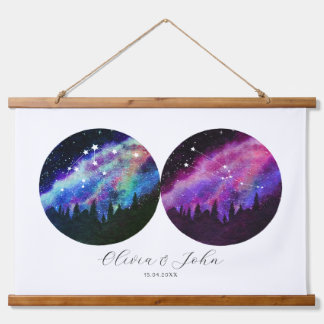 Aquarius Taurus Personalised Couples Horoscope Hanging Tapestry
