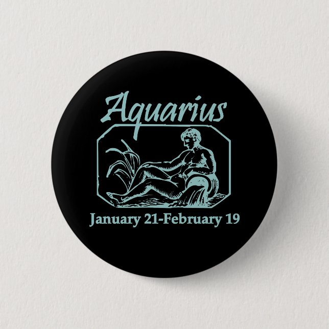 Aquarius Teal 6 Cm Round Badge (Front)
