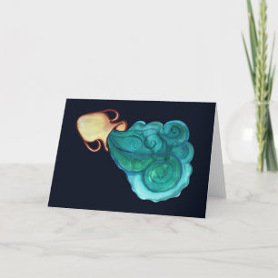 Aquarius the Water Bearer astrology art Card
