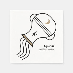 Aquarius the water bearer personalised party favou napkin