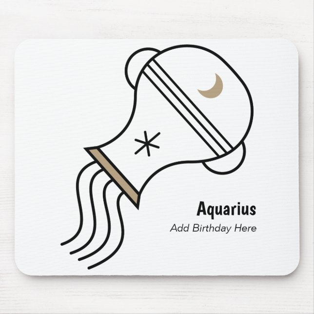 Aquarius the water bearer personalised zodiac mouse pad (Front)