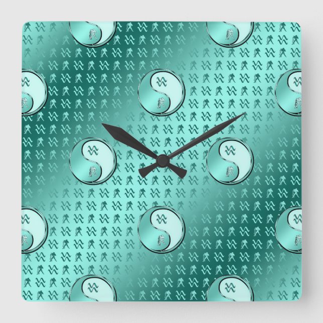 Aquarius the Water Bearer Square Wall Clock (Front)