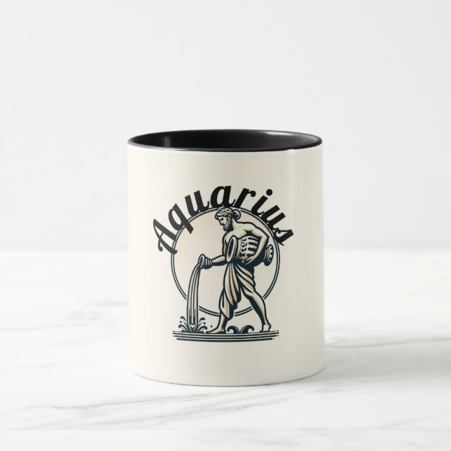 Aquarius the Water Bearer Vintage Zodiac Mug (Center)