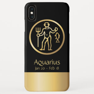 Aquarius the Water Bearer Zodiac Black Gold Case-Mate iPhone Case