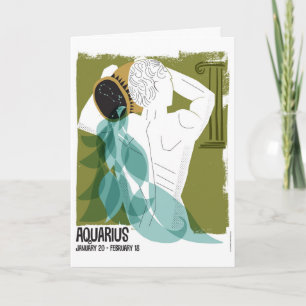 Aquarius the Water Bearer Zodiac Card
