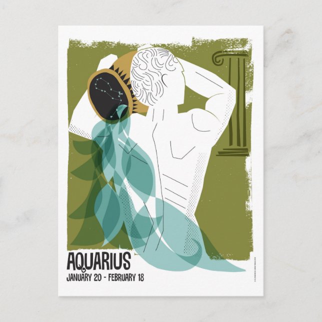 Aquarius the Water Bearer Zodiac Postcard (Front)