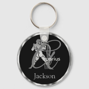 Aquarius ♒ the Water Bearer - Zodiac Sign Key Ring