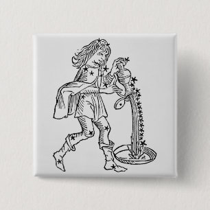 Aquarius (the Water Carrier) an illustration from 15 Cm Square Badge
