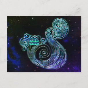 aquarius the water carrier zodiac postcard