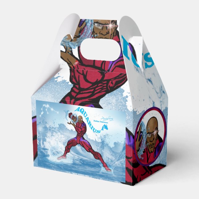 Aquarius Theme Party Favour Box (Front Side)