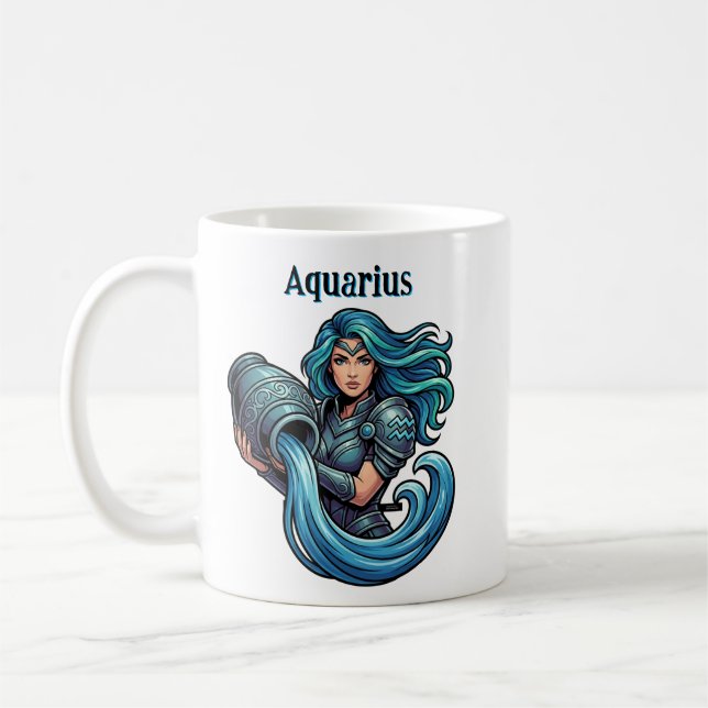 Aquarius Traits and Dates  | Water Bearer Coffee Mug (Left)