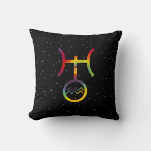 Aquarius Uranus Planetary Symbol Starry Tie Dye Cushion