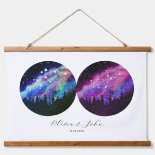 Aquarius Virgo Personalised Couples Horoscope Hanging Tapestry