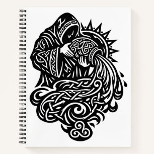 Aquarius Water‑Bearer — Celtic Knotwork Zodiac Notebook