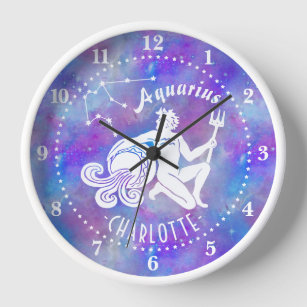 Aquarius Water Bearer Constellation Stars Birthday Clock