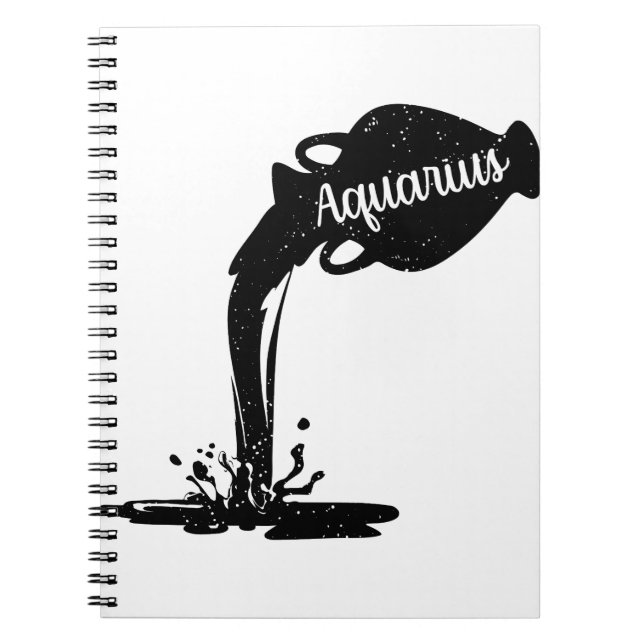 Aquarius Water Bearer Water Urn Zodiac Art Notebook (Front)