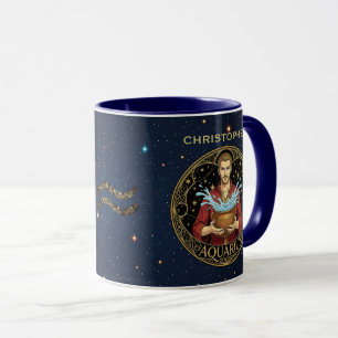 Aquarius Water Bearer Zodiac Symbol For Him Mug
