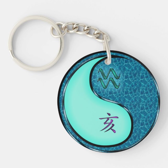 Aquarius & Water Boar Key Ring (Front)