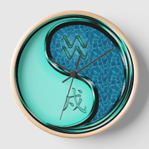 Aquarius & Water Dog Clock