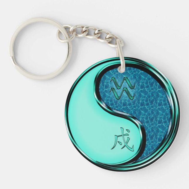 Aquarius & Water Dog Key Ring (Front)