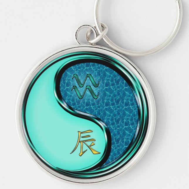 Aquarius & Water Dragon Key Ring (Front)