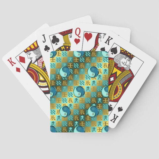 Aquarius & Water Dragon Playing Cards (Back)