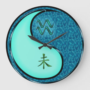 Aquarius & Water Goat Large Clock