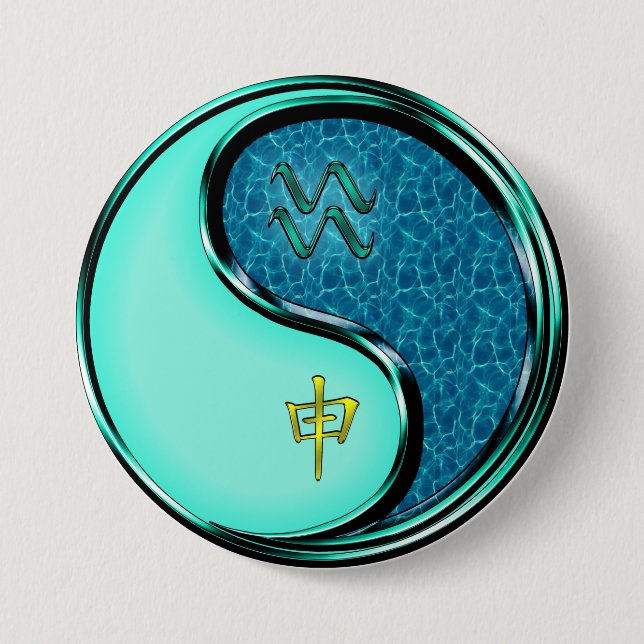 Aquarius & Water Monkey 7.5 Cm Round Badge (Front)