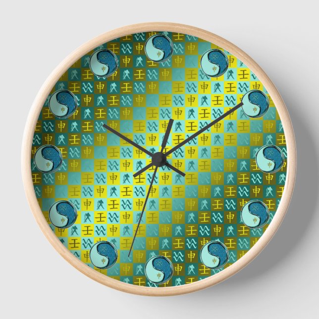 Aquarius & Water Monkey Clock (Front)