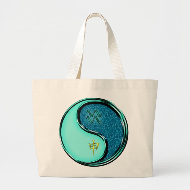 Aquarius & Water Monkey Large Tote Bag (Front)