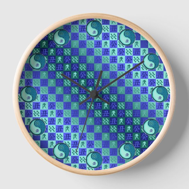 Aquarius & Water Ox Clock (Front)