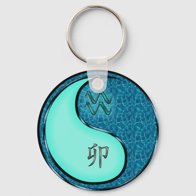 Aquarius & Water Rabbit Key Ring (Front)