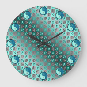 Aquarius & Water Rabbit Large Clock