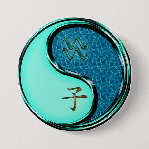 Aquarius & Water Rat 7.5 Cm Round Badge