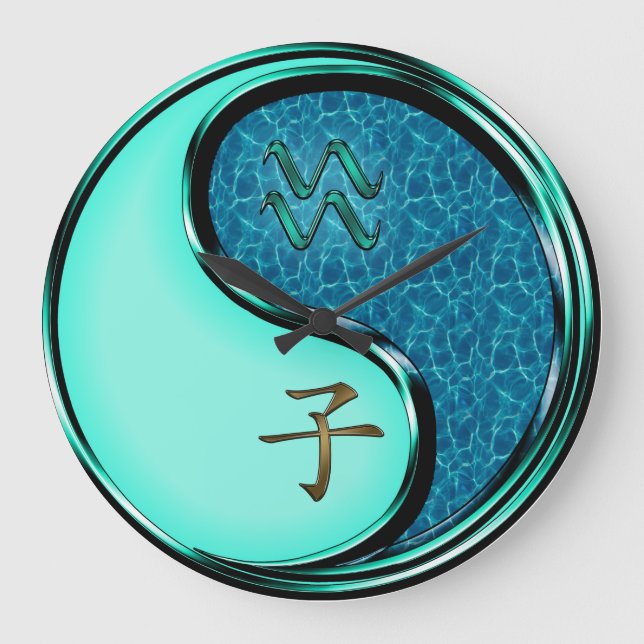 Aquarius & Water Rat Large Clock (Front)