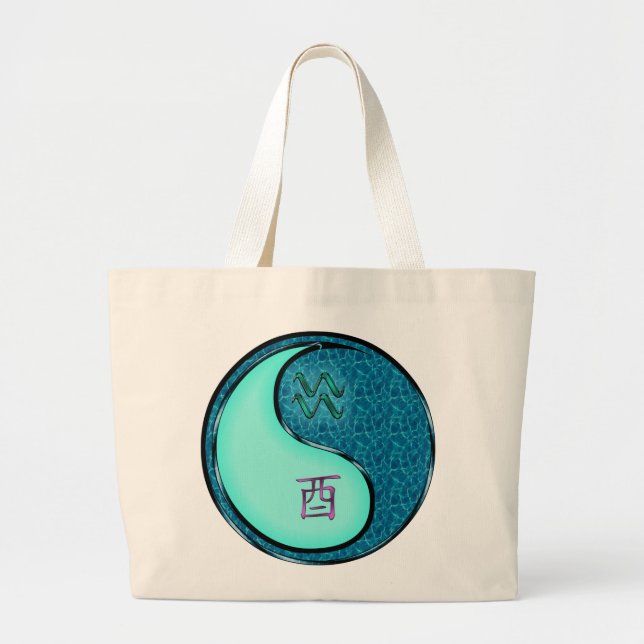 Aquarius & Water Rooster Large Tote Bag (Front)