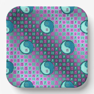 Aquarius & Water Rooster Paper Plate