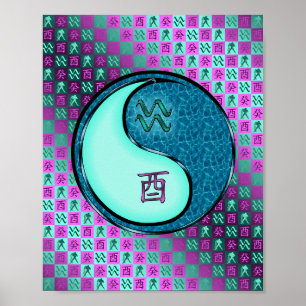 Aquarius & Water Rooster Poster