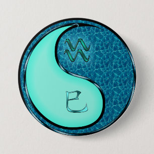Aquarius & Water Snake 7.5 Cm Round Badge