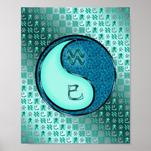Aquarius & Water Snake Poster