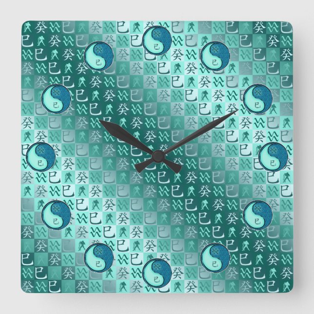 Aquarius & Water Snake Square Wall Clock (Front)