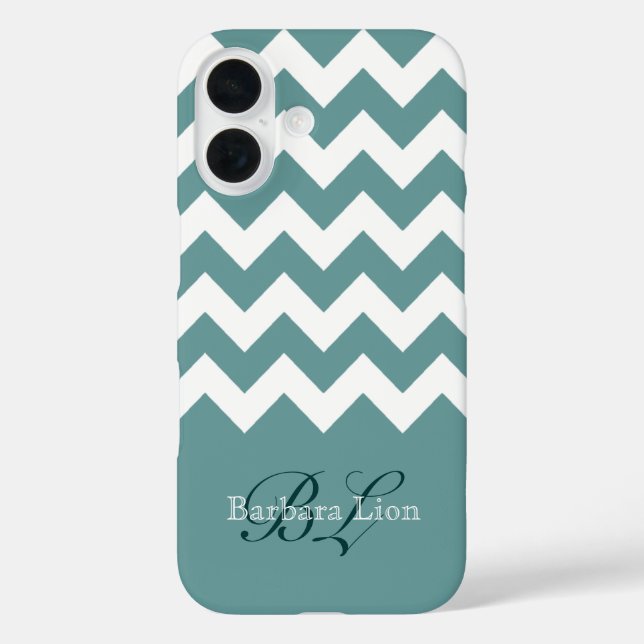 aquarius white chevron on blue Case-Mate iPhone case (Back)