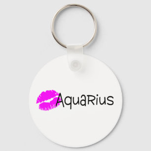 Aquarius with Pink Kiss Key Ring