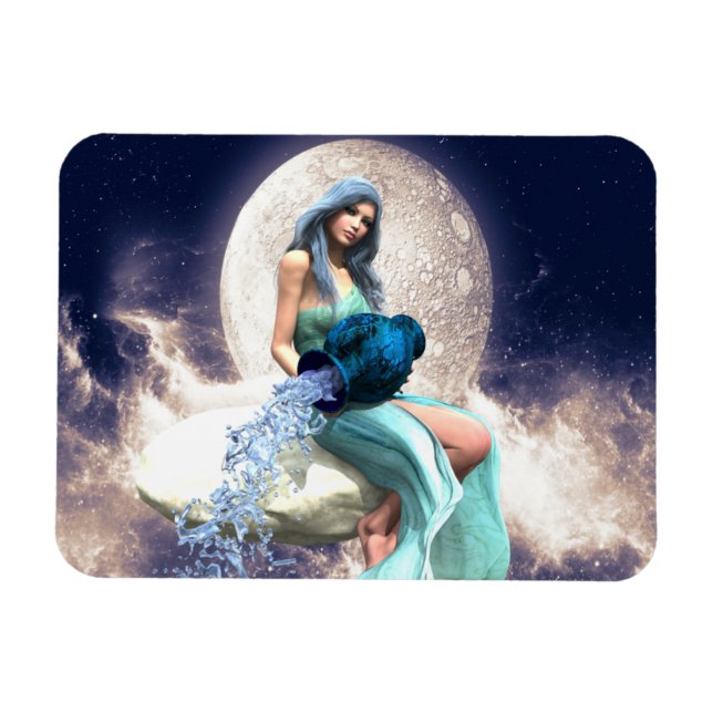 Aquarius – Woman Pouring Water From a Jug Magnet (Horizontal)