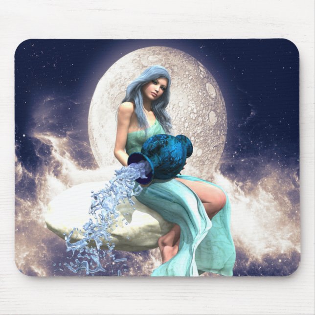 Aquarius – Woman Pouring Water From a Jug Mouse Pad (Front)