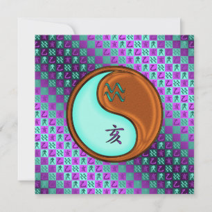 Aquarius & Wood Boar Card