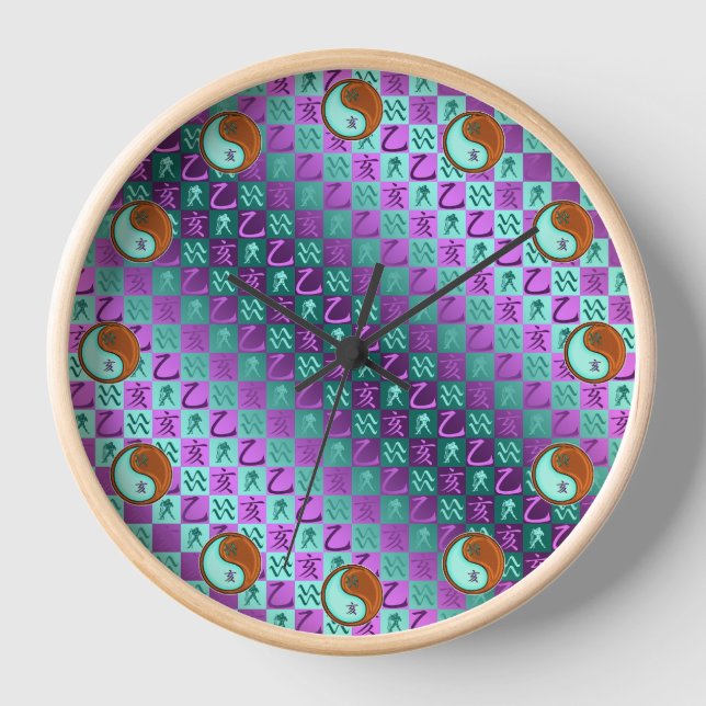 Aquarius & Wood Boar Clock (Front)