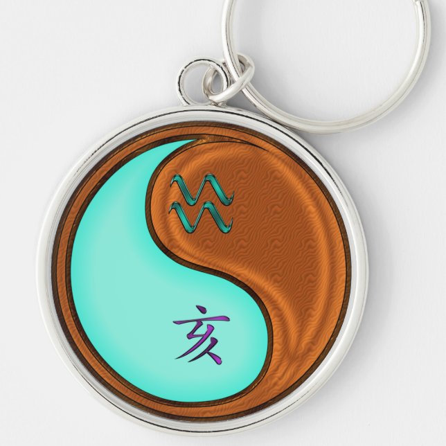 Aquarius & Wood Boar Key Ring (Front)